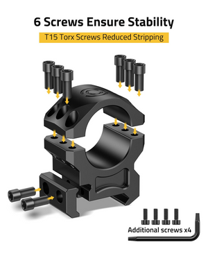EZshoot Mount 1 inch Scope Rings, ensure stability 1inch x 1.00inch