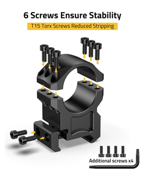 EZshoot Mount 1 inch Scope Rings, ensure stability 1inch x 1.20inch
