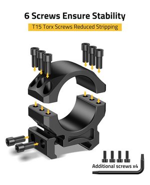 EZshoot Mount 1 inch Scope Rings, ensure stability 30mm x 0.90inch