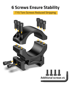 EZshoot Mount 1 inch Scope Rings, ensure stability 30mm x 1.00 inch