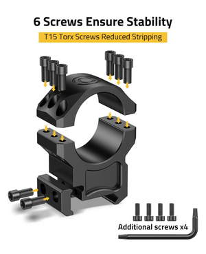 EZshoot Mount 1 inch Scope Rings, ensure stability 30mm x 1.26inch