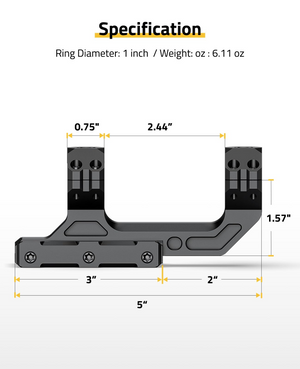 EZshoot Scope Mount, specification 1 Inch
