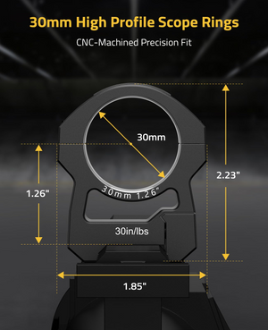 EZshoot 2-piece scope ring, high profile scope rings cnc-machined precision fit