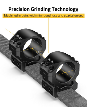 EZshoot Stability 6-screw Ring, machined in pairs with min roundness and coaxial errors 1inch x 0.87inch