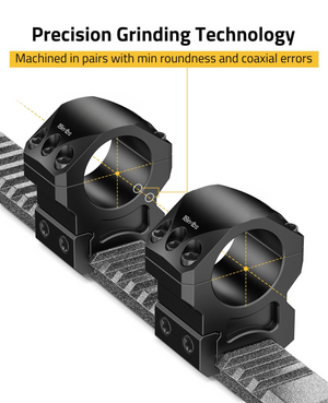 EZshoot Stability 6-screw Ring, machined in pairs with min roundness and coaxial errors 1inch x 1.00inch