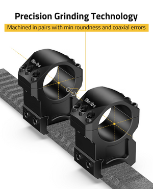 EZshoot Stability 6-screw Ring, machined in pairs with min roundness and coaxial errors 1inch x 1.20inch