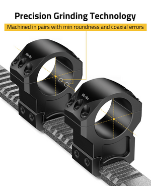 EZshoot Stability 6-screw Ring, machined in pairs with min roundness and coaxial errors 30mm x 1.26inch