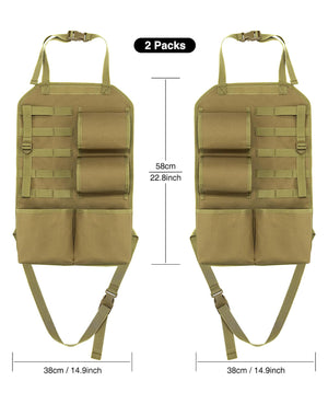 2 Packs Kahki Seatback Gun Rack with Molle Panel