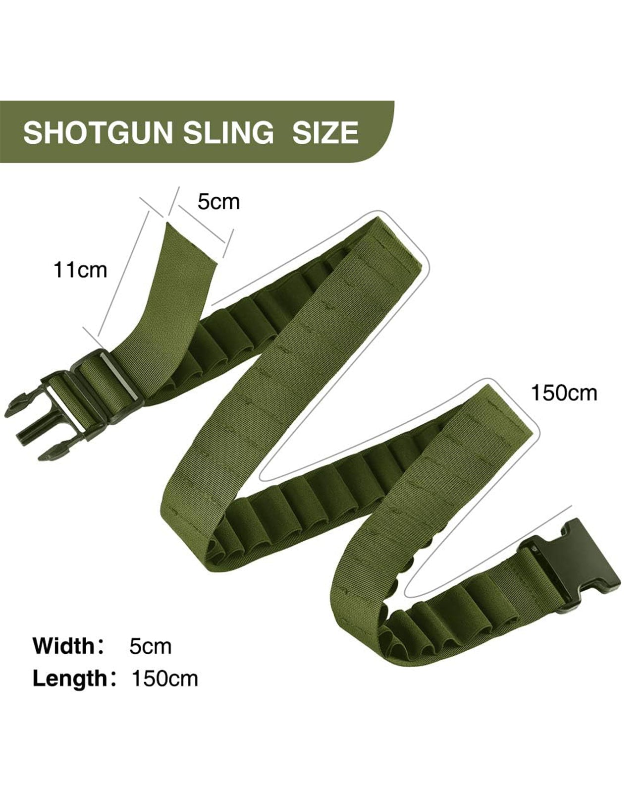 56-Round Shotgun Bandoleer Sling - Holds 12 Or 20 Gauge Shells, Black Nylon