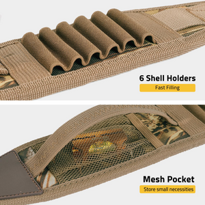EZshoot Rifle Sling, fast filling mesh pocket in khaki
