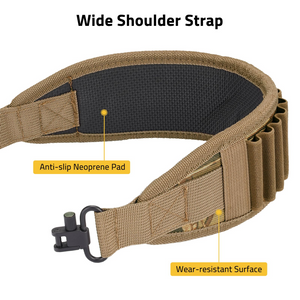 EZshoot shoulder pad, anti-slip neoprene pad wear-resistant surface in khaki
