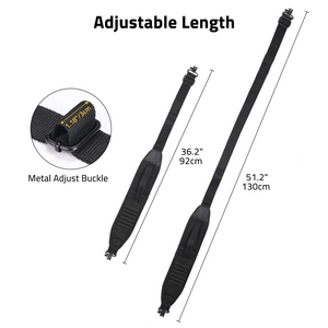 EZshoot Holders Rifle Sling, adjustable length metal adjust buckle, 3cm x 92cm x 130cm in black