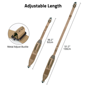 EZshoot Holders Rifle Sling, adjustable length metal adjust buckle, 3cm x 92cm x 130cm in khaki