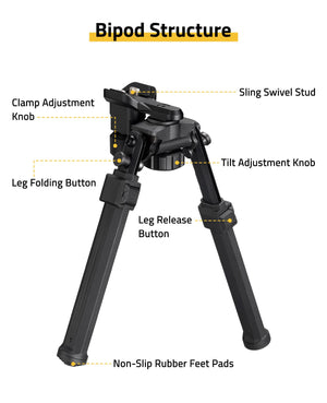 EZshoot Sling Stud Bipod Tilting Sling Swivel Bipod Lightweight High-Strength