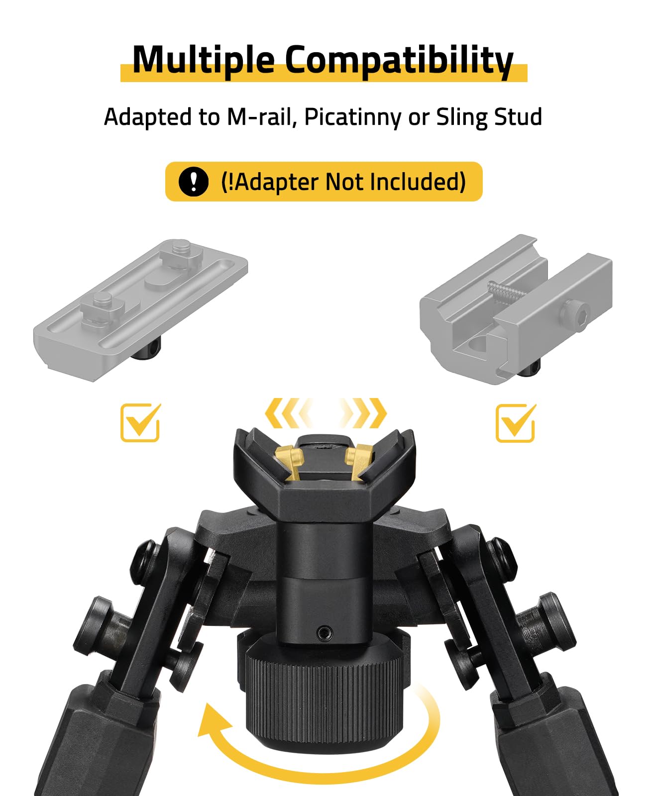 EZshoot Sling Stud Bipod Tilting Sling Swivel Bipod Lightweight High-Strength