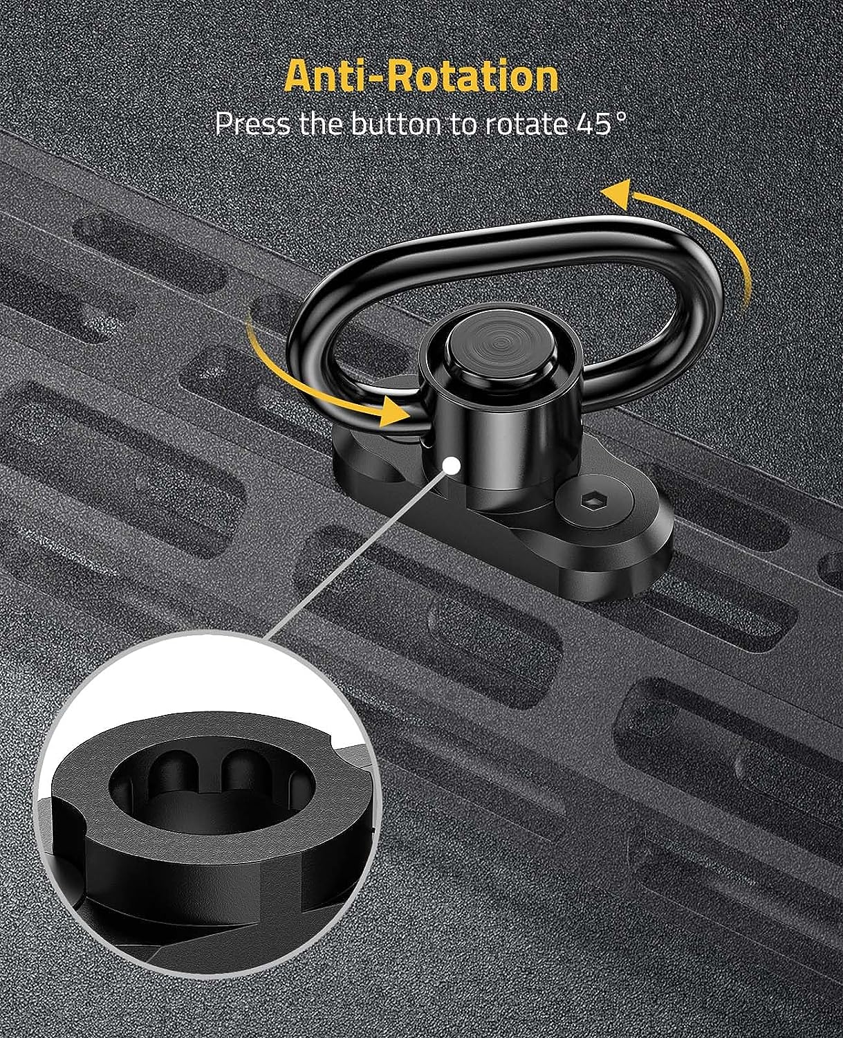 Anti-Rotation Sling Swivel with Push Button