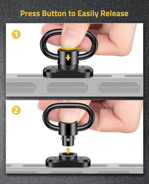 2 Pack Anti-Rotation Sling Swivel Mount with Press Button Easy to Release