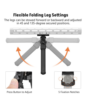 EZshoot Best Rifle Bipod with Flexible Folding Leg Settings
