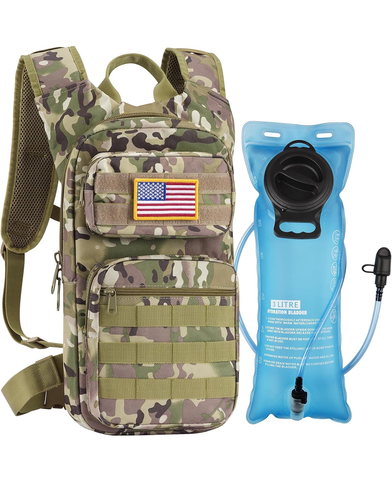 EZshoot Tactical Hydration Backpack with 3L Water Bladder