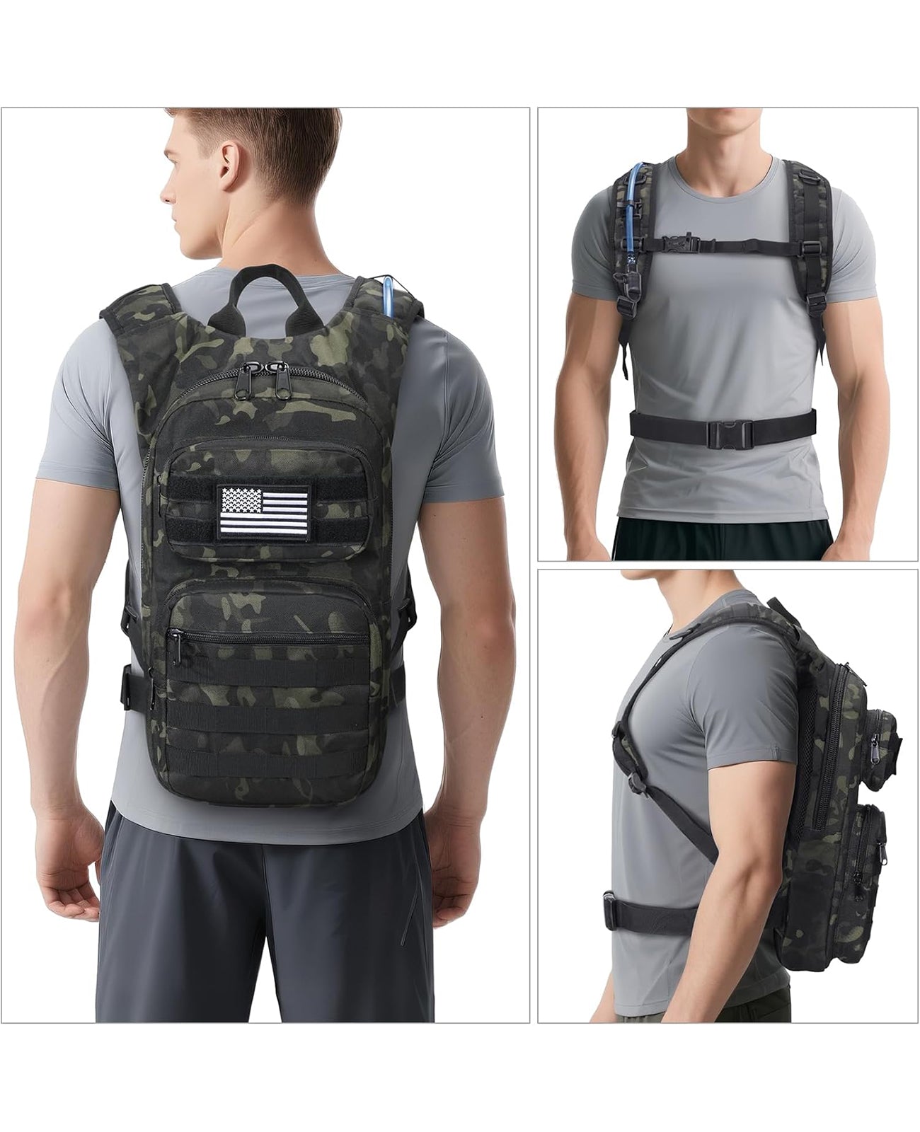 EZshoot Tactical Hydration Backpack with 3L Water Bladder