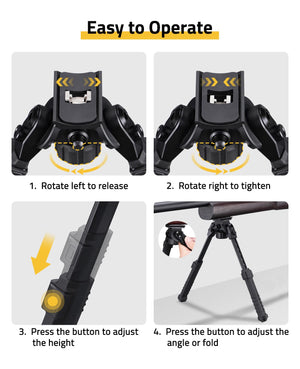 EZshoot Adjustable Rifle Bipod for AR-15 is Easy to Operate
