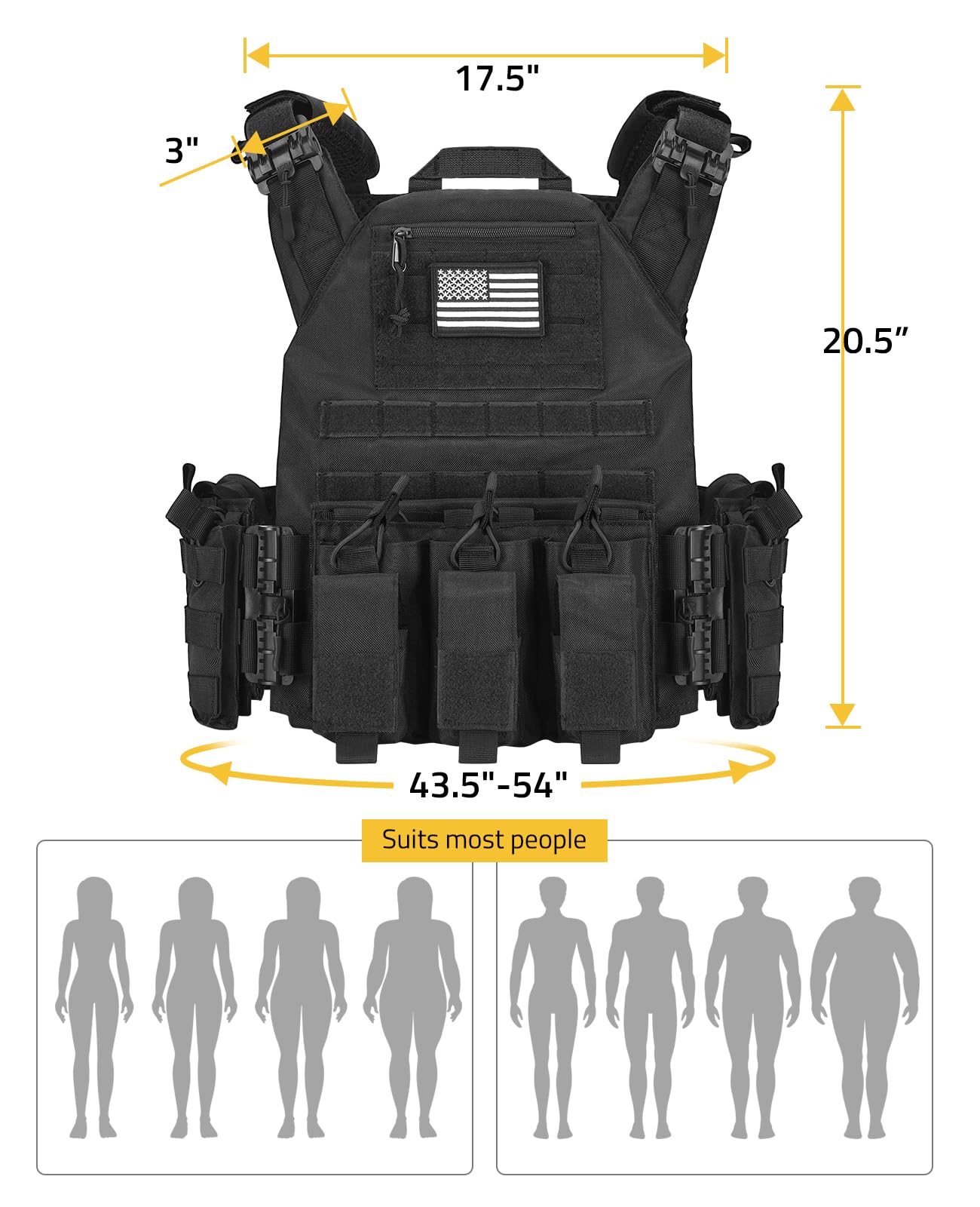 EZshoot Tactical Vest with Quick Release, Adjustable Size, Breathable Outdoor