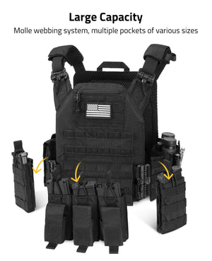 EZshoot Tactical Vest with Quick Release, Adjustable Size, Breathable Outdoor