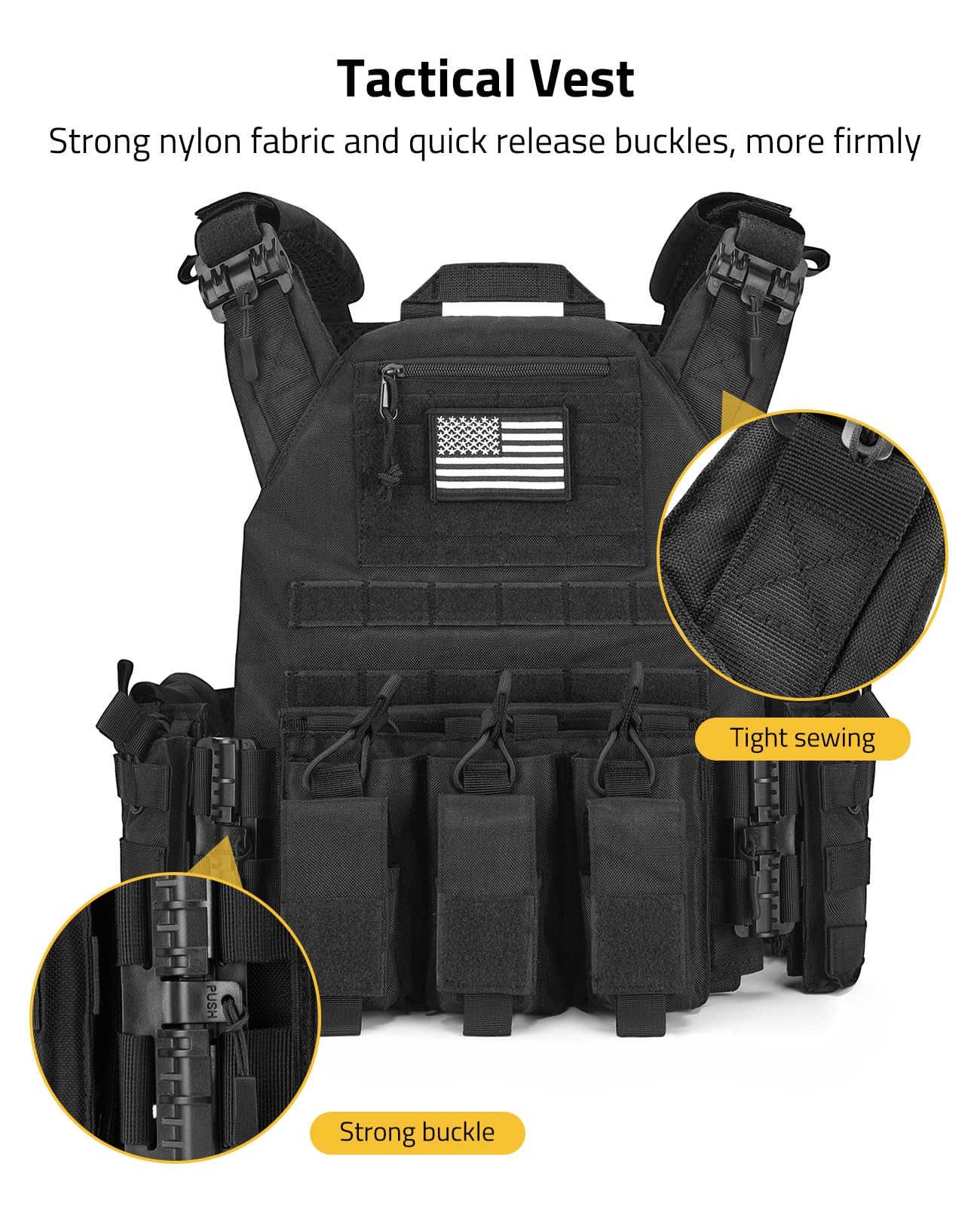 EZshoot Tactical Vest with Quick Release, Adjustable Size, Breathable Outdoor