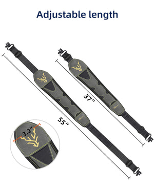 EZshoot Two Point Sling Shotgun Sling with Swivels for Outdoors Grey