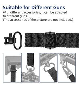 EZshoot Two Point Sling Shotgun Sling with Swivels for Outdoors Grey
