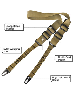 EZshoot Two Points Sling with Length Adjuster Metal Hook 2 Pack
