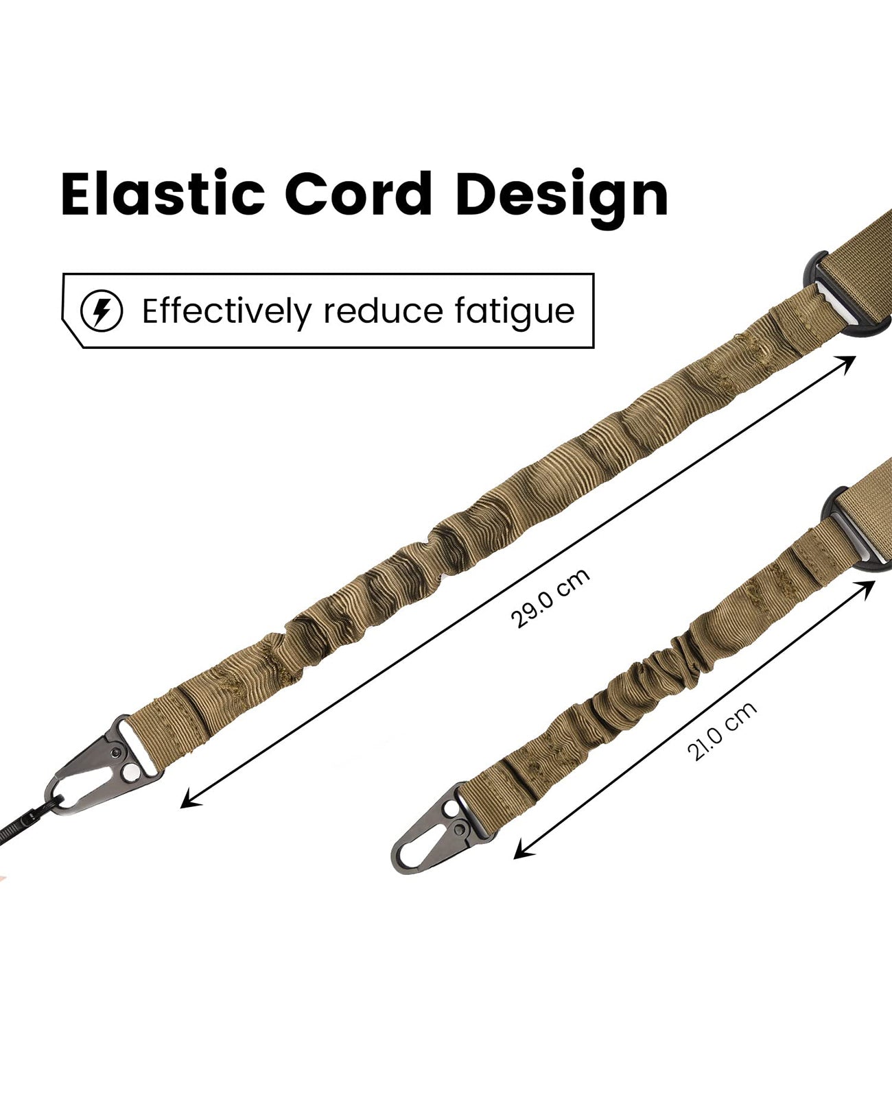 EZshoot Two Points Sling with Length Adjuster Metal Hook 2 Pack