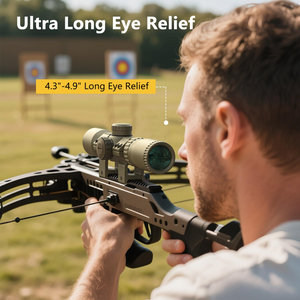 Ultra long eye relief – EZshoot 1.5-5x32 Illuminated Crossbow Scope (flat dark earth)