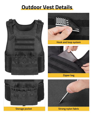 EZshoot sports vest, outdoor vest details hook andloopsystem