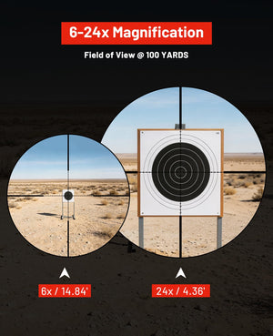 field of view @ 100 yards – EZshoot 6-24x50mm scope