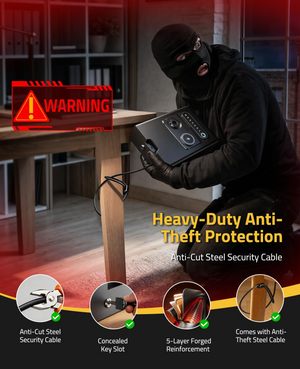 heavy-duty anti theft protection anti-cut steel security cable – EZshoot 2 full-size handguns