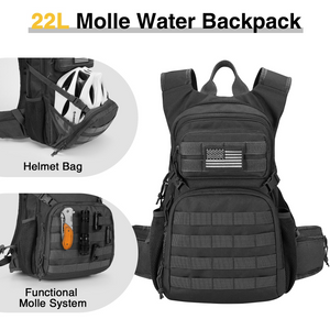 helmet bag functional molle system – EZshoot hydration backpack (black)