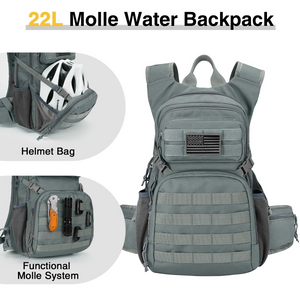 helmet bag functional molle system – EZshoot hydration backpack (grey)