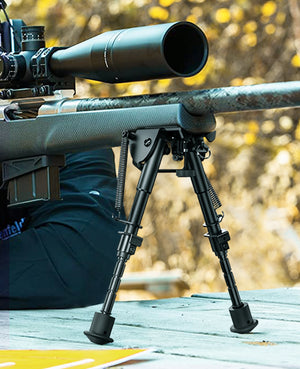 Adjustable Tactical Rifle Bipod 6-9 Inch - Spring Return With Picatinny Rail Adapter