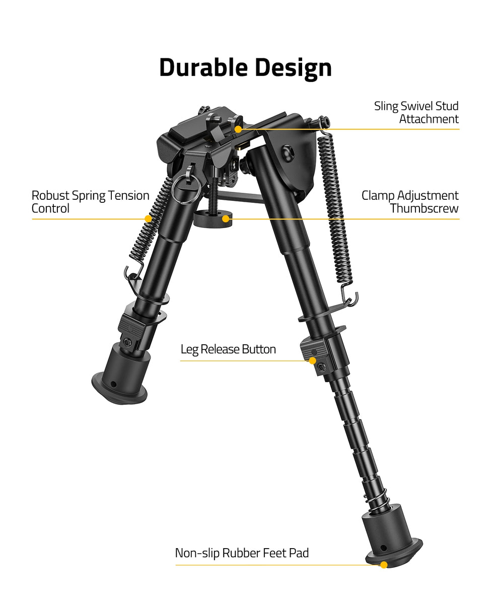 EZshoot Rifle Bipod 6-9 Inches Adjustable Tactical Bipod