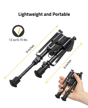 Lightweight and Portable 6-9 Inches Bipod for Rifles