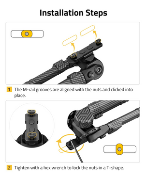 installationsteps place – EZshoot Fiber Bipod