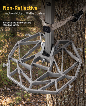 non-reflective traction nubs x matte coating – EZshoot hunting saddle platform