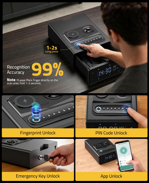 note: please place finger directly on the – EZshoot Safe for Handgun