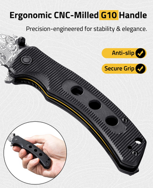 precision-engineered for stability & elegance anti-slip – EZshoot Pocket Knife (black)