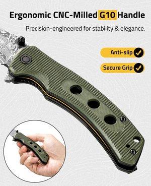 precision-engineered for stability & elegance anti-slip – EZshoot Pocket Knife (green)