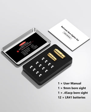 ezshoot red laser bore sight for 9mm .45acp with 12 batteries best bore sight for rifle