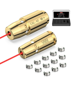 ezshoot red laser bore sight for cal.40 9mm bore sighting tool with 12 batteries long battery life accurate shooting