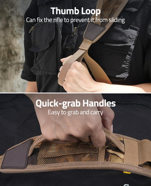 quick-grab handles easy to grab and carry – EZshoot Shotgun Sling (khaki)