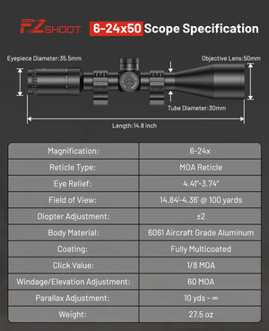 reticle type moa reticle – EZshoot Rifle Scope